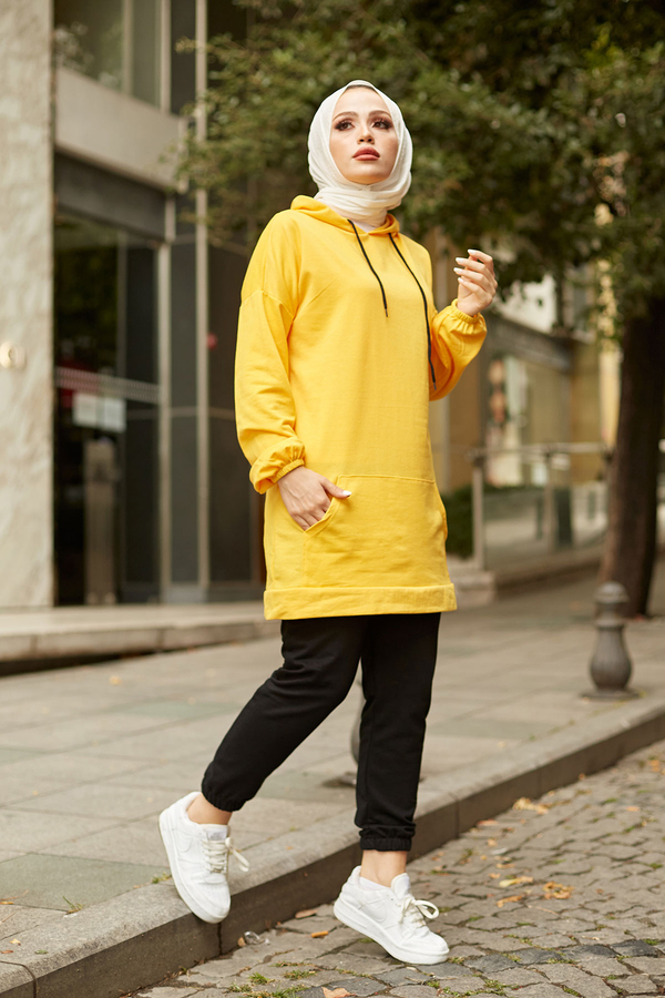  - EMR SET Sweat Tunik 6744-9 Sarı