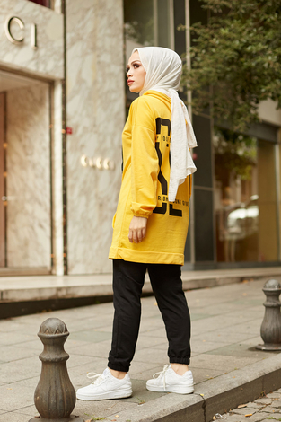 EMR SET Sweat Tunik 6744-9 Sarı - Thumbnail