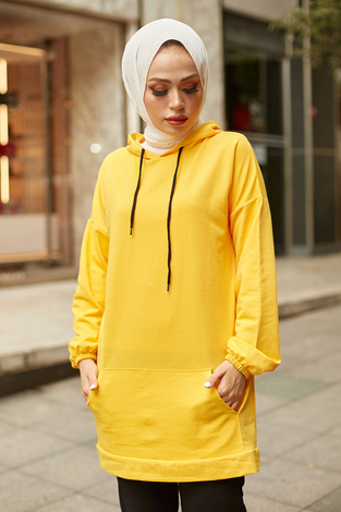EMR SET Sweat Tunik 6744-9 Sarı - Thumbnail