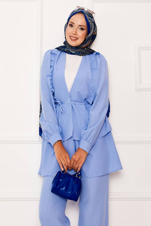 MD - Eteği Volanlı Fırfır Detaylı İkili Takım Bebe Mavisi (1) MD - Eteği Volanlı Fırfır Detaylı İkili Takım Bebe Mavisi (1)