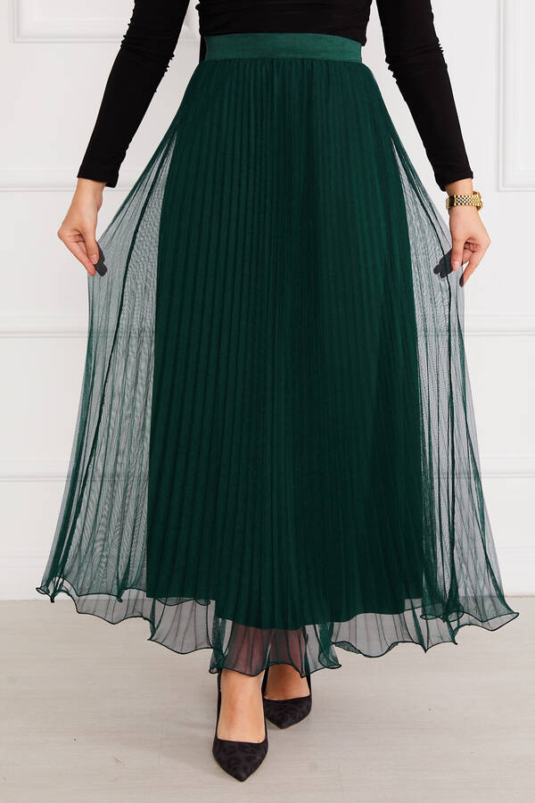 Kç - Eteği Volanlı Tesettür Tül Etek Zümrüt (1) Kç - Eteği Volanlı Tesettür Tül Etek Zümrüt (1)