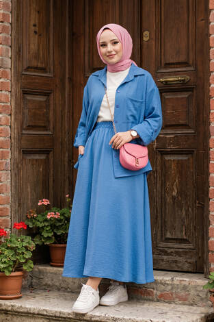 Etekli İkili Takım İndigo