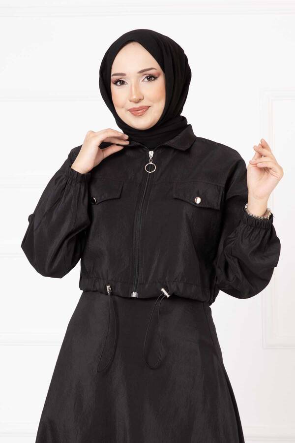 MD - Etekli İkili Tesettür Takım Siyah (1) MD - Etekli İkili Tesettür Takım Siyah (1)