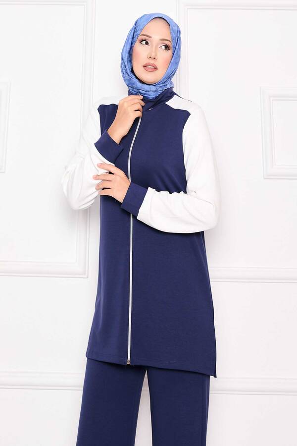 CVN - Fermuar & Garnili Spor İkili Takım İndigo (1)