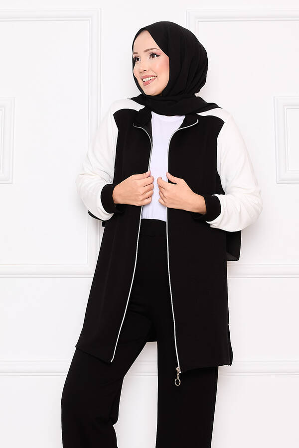 CVN - Fermuar & Garnili Spor İkili Takım Siyah (1)