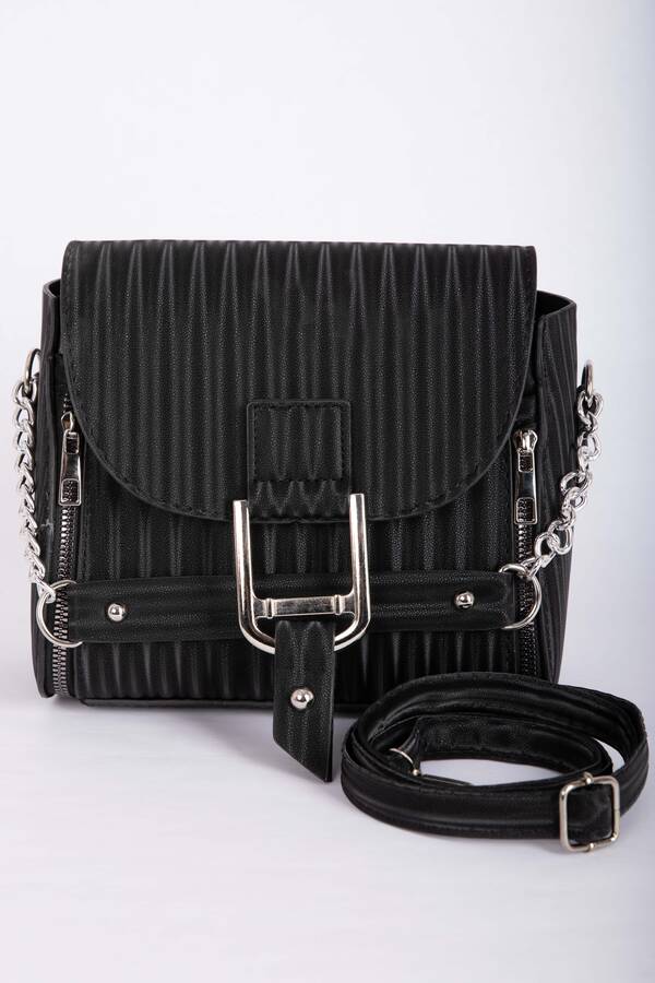 Dmç - Fermuar Detaylı El & Omuz Çantası Siyah (1)