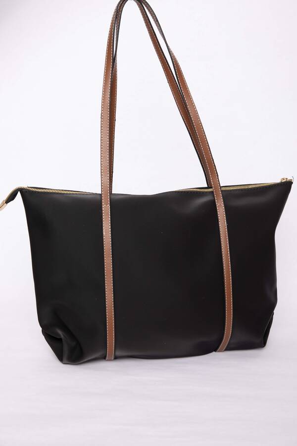 Dmç - Fermuar Detaylı El & Omuz Çantası Siyah (1)