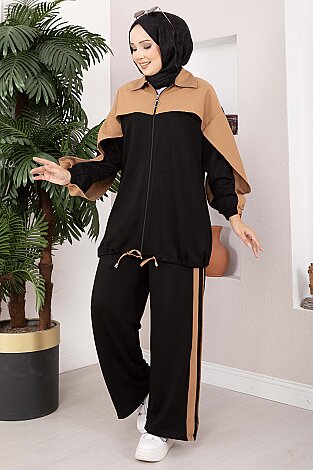 Fermuarlı Garnili Spor İkili Oyşo Takım Siyah - 4