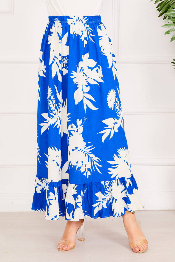 Zmr - Fırfır Desenli Etek Saks (1) Zmr - Fırfır Desenli Etek Saks (1)