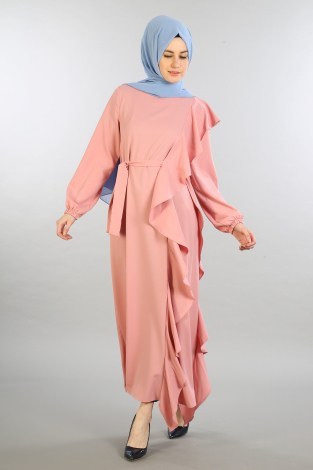 Fırfır Detaylı Elbise 5641-03 - Thumbnail