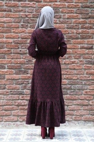 Fırfır Detaylı Elbise 1723-01 - Thumbnail