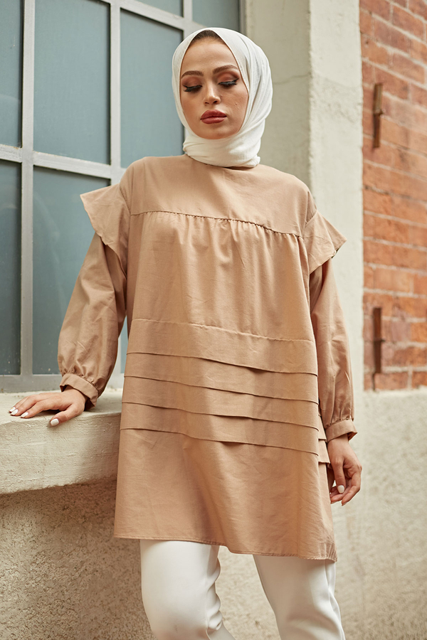  - Fırfır Detaylı Tunik 2077-02 Camel (1)