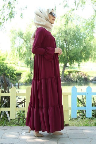 Fırfırlı Elbise 3085-34 - Thumbnail