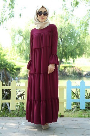 Fırfırlı Elbise 3085-34 - Thumbnail