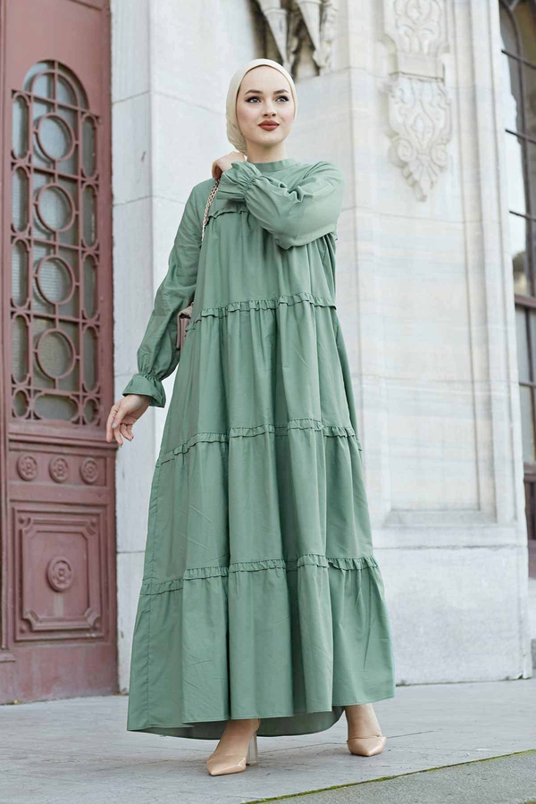 Fırfırlı Salaş Elbise 100MD10253 Mint