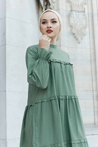 Fırfırlı Salaş Elbise 100MD10253 Mint - Thumbnail