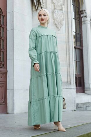 Fırfırlı Salaş Elbise 530GK12020 Mint - Thumbnail