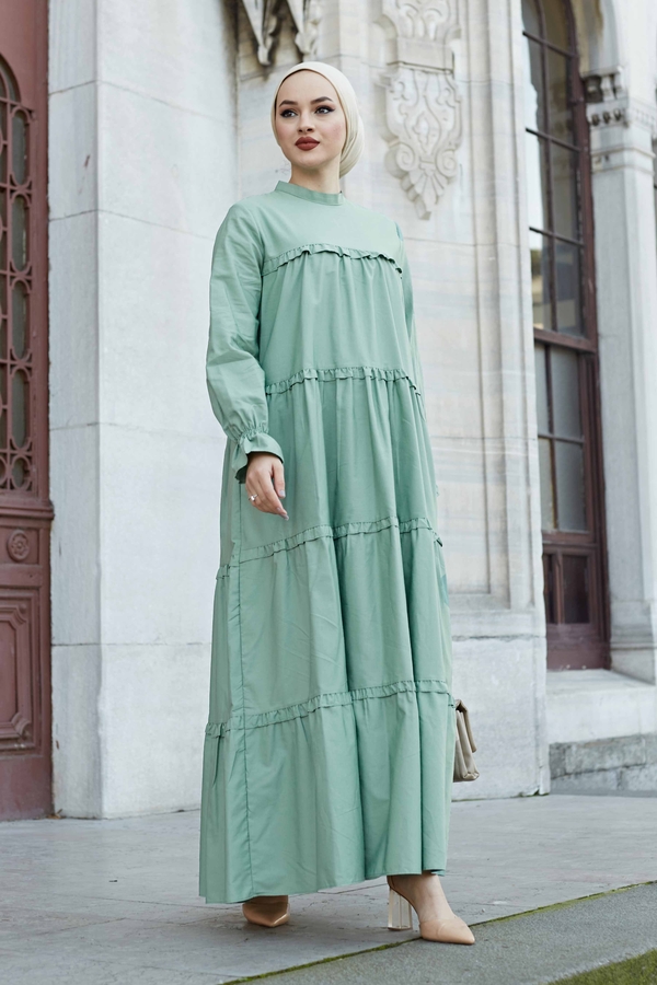 Fırfırlı Salaş Elbise 530GK12020 Mint