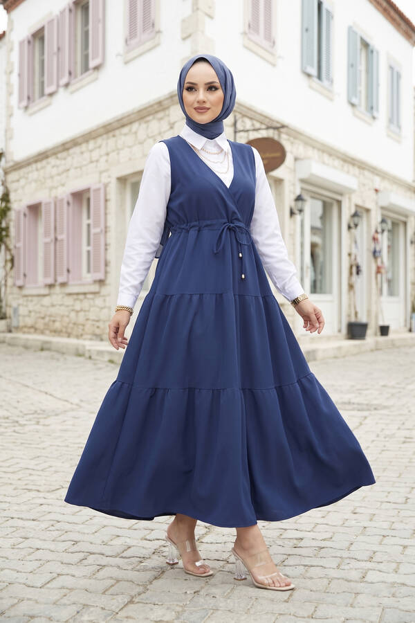 MD - Fırfırlı Scuba Tesettür Jile İndigo