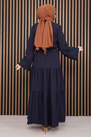 Fistolu Gömlek Etek İkili Takım Lacivert - Thumbnail