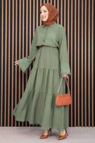 Fistolu Gömlek Etek İkili Takım Mint - Thumbnail