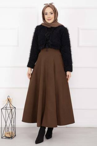 Fitilli Mevlana Etek Kahve - Thumbnail