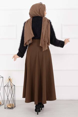 Fitilli Mevlana Etek Kahve - Thumbnail