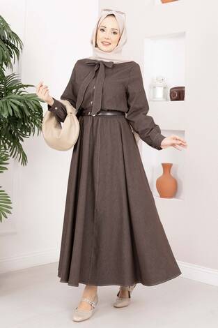 Fiyonk Detaylı İkili Tensel Kot Takım Kahve