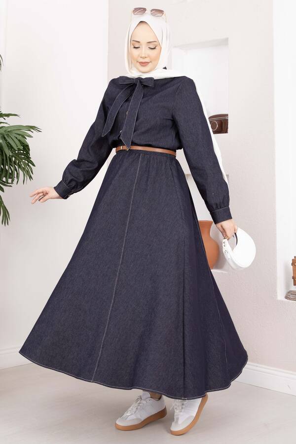 MD - Fiyonk Detaylı İkili Tensel Kot Takım Lacivert