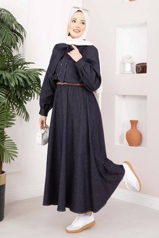 Fiyonk Detaylı İkili Tensel Kot Takım Lacivert - Thumbnail