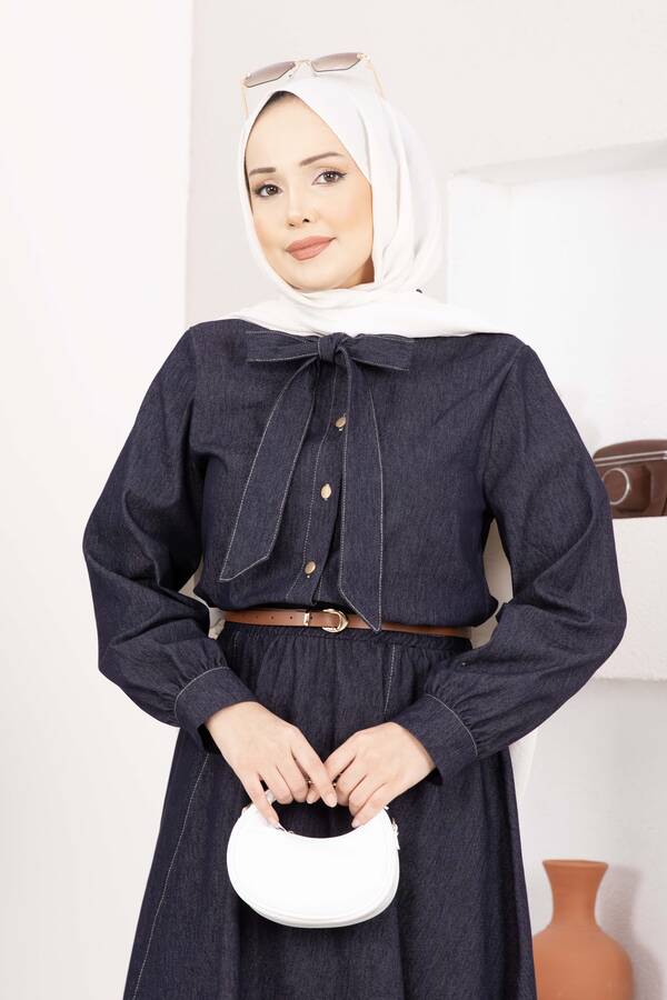 MD - Fiyonk Detaylı İkili Tensel Kot Takım Lacivert (1)