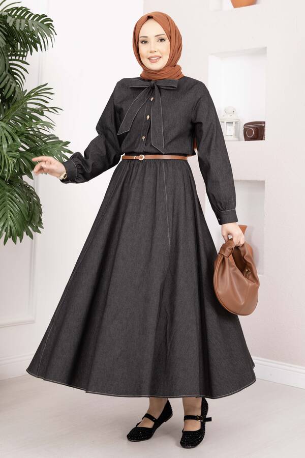 MD - Fiyonk Detaylı İkili Tensel Kot Takım Siyah