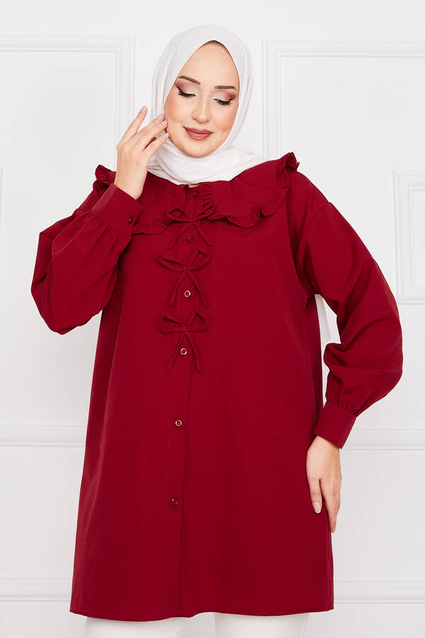 Svs - Fiyonk Detaylı Tunik Bordo (1)