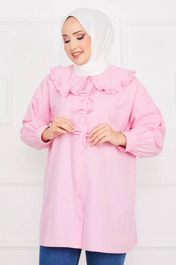 Svs - Fiyonk Detaylı Tunik Pudra (1)