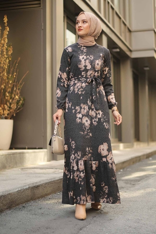 Floral Dress 2258-5 - Thumbnail