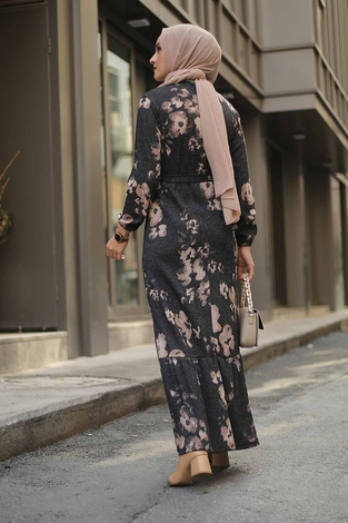 Floral Dress 2258-5 - Thumbnail