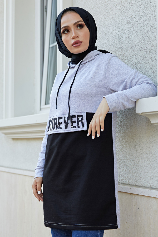  - Forever Spor Tunik 8668-2 Gri (1)