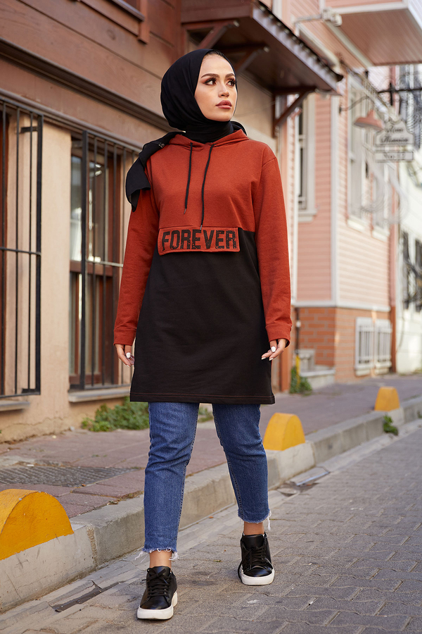  - Forever Spor Tunik 8668-3 Kiremit