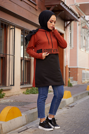 Forever Spor Tunik 8668-3 Kiremit - Thumbnail
