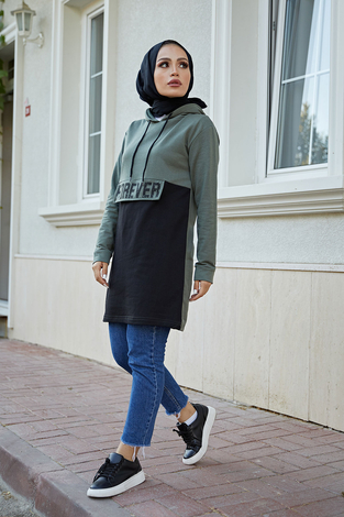 Forever Spor Tunik 8668-5 Haki - Thumbnail