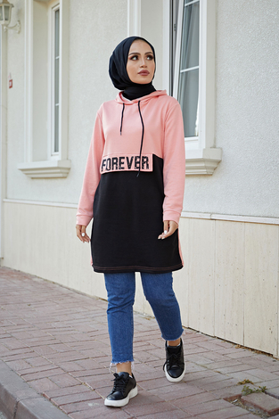 Forever Spor Tunik 8668-7 Pudra - Thumbnail