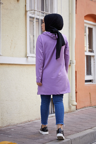 Forever Spor Tunik 8668-9 Lila - Thumbnail
