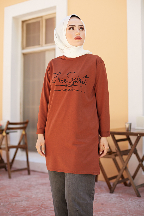  - Free Spirit Sweat-Tunik 9792-33 Kiremit (1)