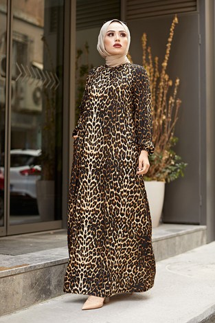 FRZ Leopard Dress 17646-14 - Thumbnail