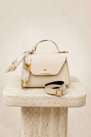 Fular Detaylı El Ve Omuz Çantası Krem