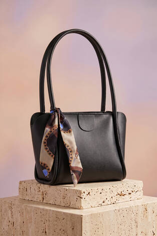 Fularlı El Ve Omuz Çantası Siyah