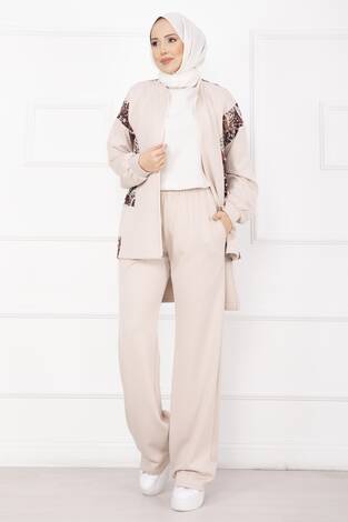 Garnili Önü Fermuarlı İkili Takım Taş - Thumbnail