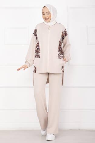 Garnili Önü Fermuarlı İkili Takım Taş - Thumbnail