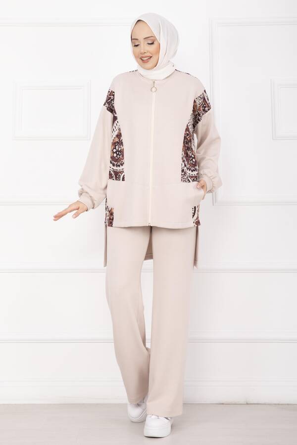 MD - Garnili Önü Fermuarlı İkili Takım Taş