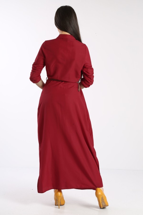 Giy Çık Boydan Gömlek Elbise 1628-06